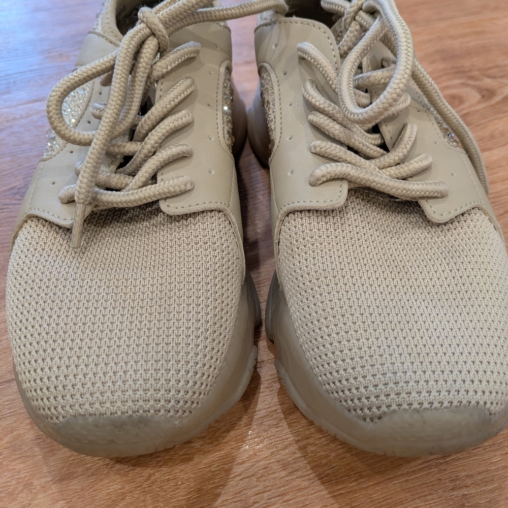 Steve Madden Tan Sneakers with Rhinestones - Picture 7 of 12